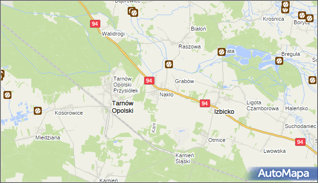 mapa Nakło gmina Tarnów Opolski, Nakło gmina Tarnów Opolski na mapie Targeo