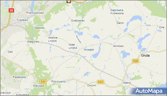 mapa Nicwałd, Nicwałd na mapie Targeo