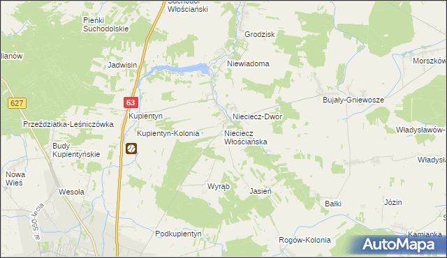 mapa Nieciecz Włościańska, Nieciecz Włościańska na mapie Targeo