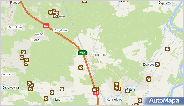 mapa Niedoradz, Niedoradz na mapie Targeo