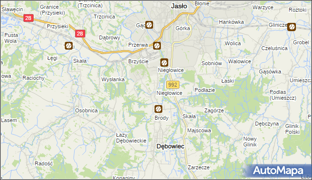 mapa Niegłowice, Niegłowice na mapie Targeo