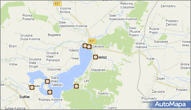 mapa Nielisz, Nielisz na mapie Targeo