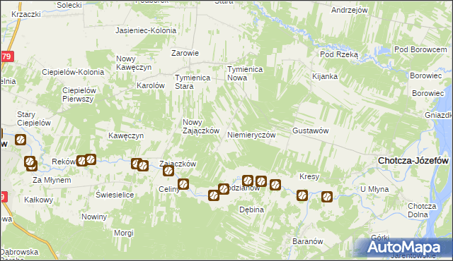 mapa Niemieryczów, Niemieryczów na mapie Targeo