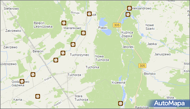 mapa Nowa Tuchorza, Nowa Tuchorza na mapie Targeo