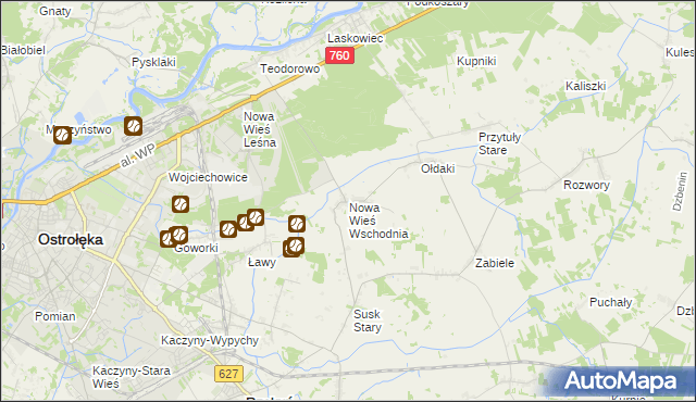 mapa Nowa Wieś Wschodnia, Nowa Wieś Wschodnia na mapie Targeo