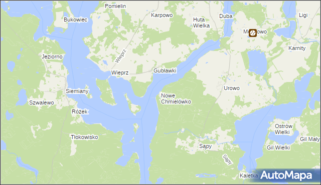 mapa Nowe Chmielówko, Nowe Chmielówko na mapie Targeo