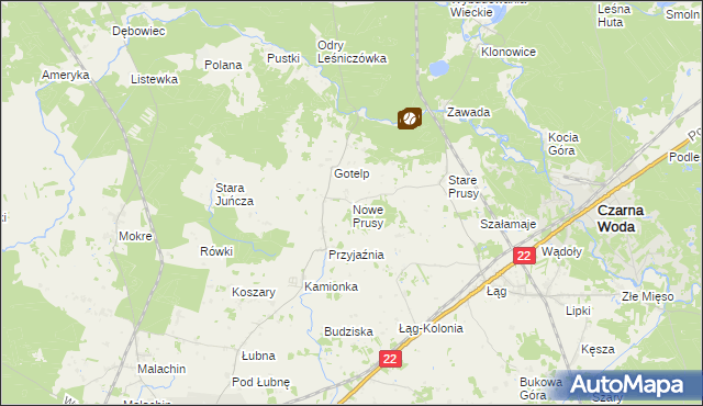 mapa Nowe Prusy, Nowe Prusy na mapie Targeo