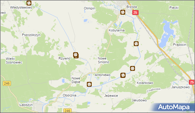 mapa Nowe Smolno, Nowe Smolno na mapie Targeo