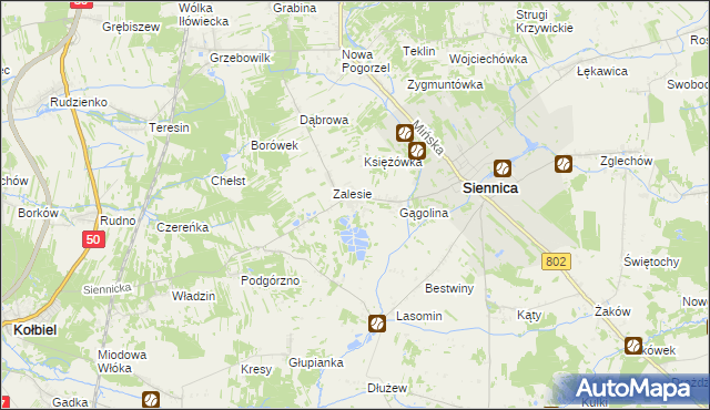 mapa Nowodwór gmina Siennica, Nowodwór gmina Siennica na mapie Targeo