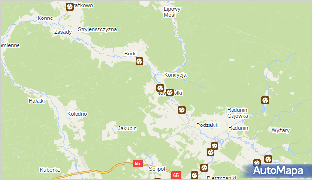 mapa Nowosiółki gmina Gródek, Nowosiółki gmina Gródek na mapie Targeo