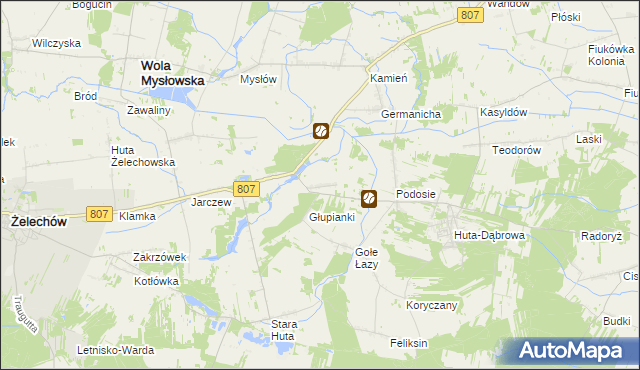 mapa Nowy Świat gmina Wola Mysłowska, Nowy Świat gmina Wola Mysłowska na mapie Targeo