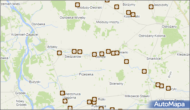 mapa Obniże, Obniże na mapie Targeo