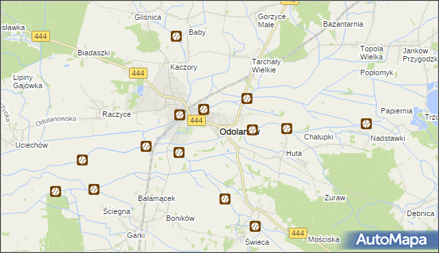 mapa Odolanów powiat ostrowski, Odolanów powiat ostrowski na mapie Targeo