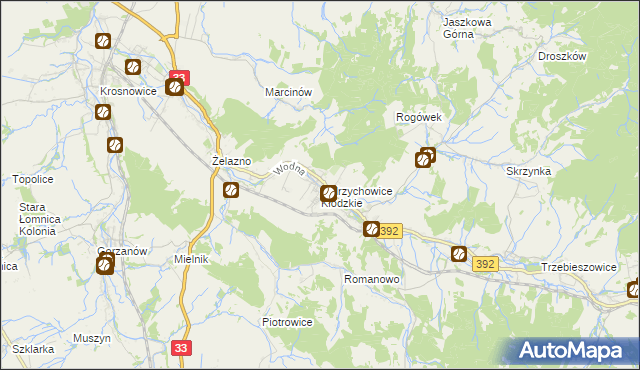 mapa Ołdrzychowice Kłodzkie, Ołdrzychowice Kłodzkie na mapie Targeo