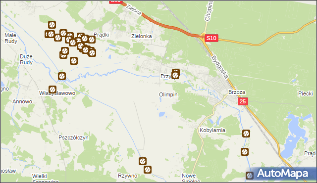 mapa Olimpin, Olimpin na mapie Targeo