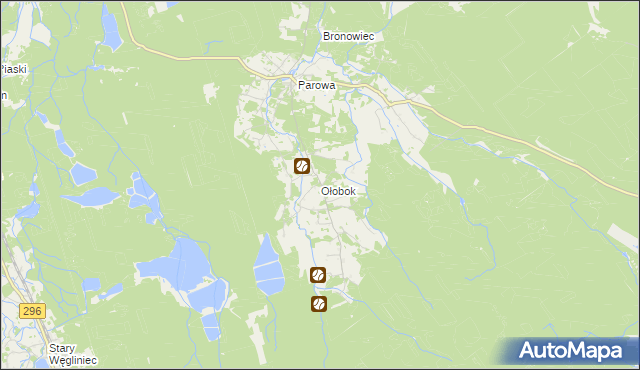 mapa Ołobok gmina Osiecznica, Ołobok gmina Osiecznica na mapie Targeo
