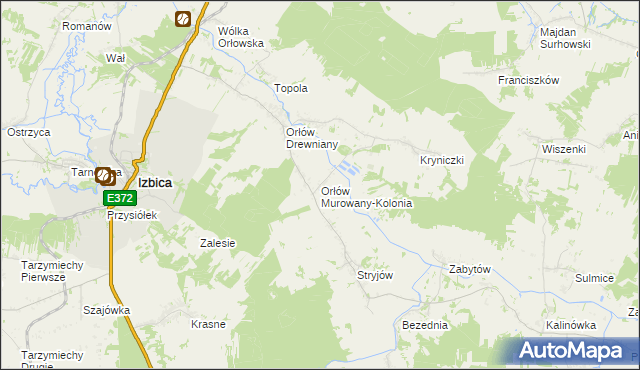 mapa Orłów Murowany-Kolonia, Orłów Murowany-Kolonia na mapie Targeo