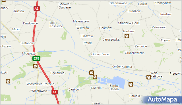 mapa Orłów-Parcel, Orłów-Parcel na mapie Targeo