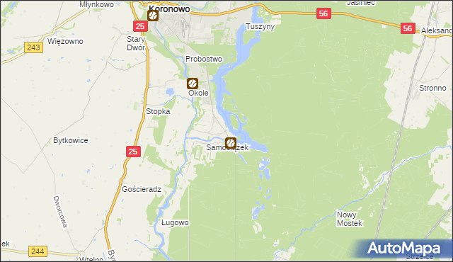 mapa Osiedle Awaryjne gmina Koronowo, Osiedle Awaryjne gmina Koronowo na mapie Targeo