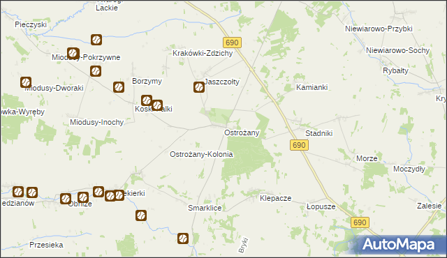 mapa Ostrożany, Ostrożany na mapie Targeo