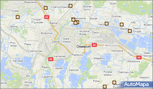 mapa Oświęcimia, Oświęcim na mapie Targeo