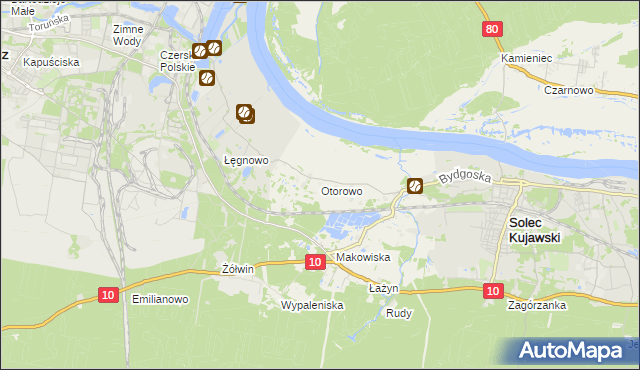 mapa Otorowo gmina Solec Kujawski, Otorowo gmina Solec Kujawski na mapie Targeo