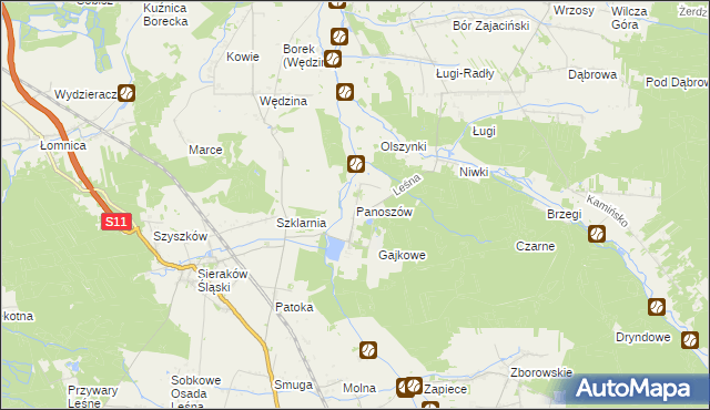 mapa Panoszów, Panoszów na mapie Targeo