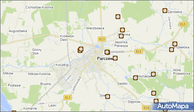 mapa Parczew, Parczew na mapie Targeo