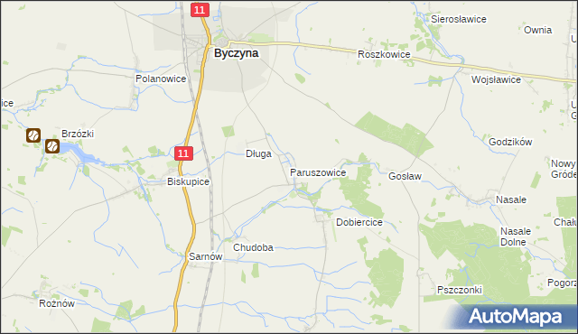 mapa Paruszowice, Paruszowice na mapie Targeo