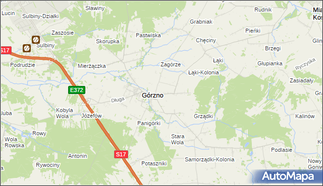mapa Piaski gmina Górzno, Piaski gmina Górzno na mapie Targeo