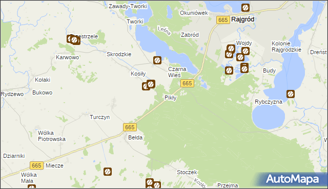 mapa Pikły, Pikły na mapie Targeo