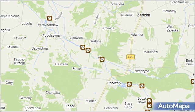 mapa Piła gmina Zadzim, Piła gmina Zadzim na mapie Targeo