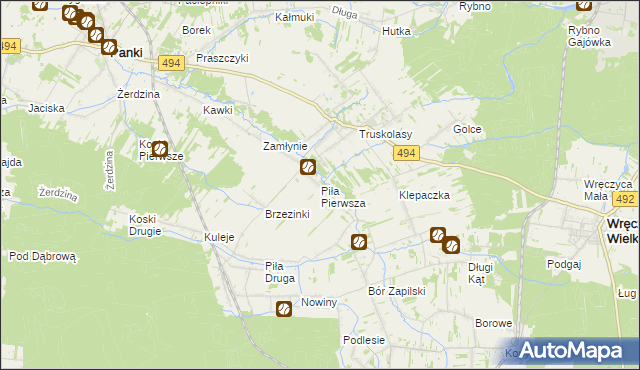 mapa Piła Pierwsza, Piła Pierwsza na mapie Targeo