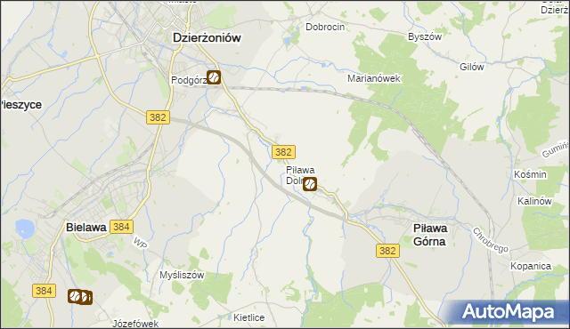 mapa Piława Dolna, Piława Dolna na mapie Targeo