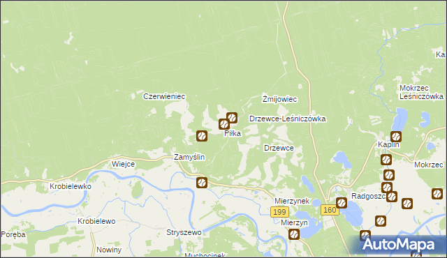 mapa Piłka gmina Międzychód, Piłka gmina Międzychód na mapie Targeo