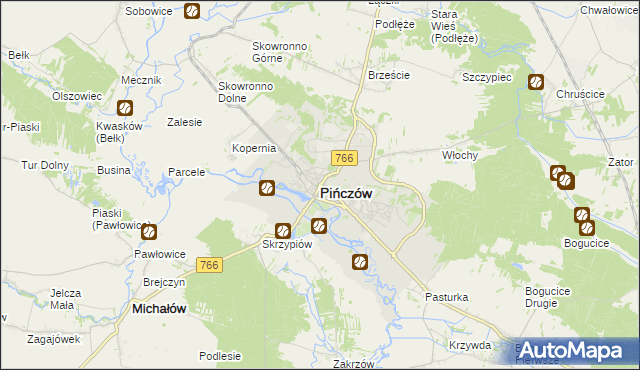 mapa Pińczów, Pińczów na mapie Targeo