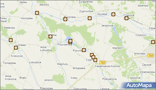 mapa Piorunówek, Piorunówek na mapie Targeo