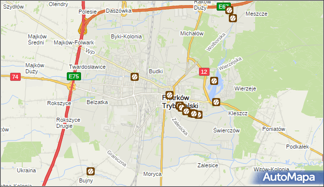 mapa Piotrków Trybunalski, Piotrków Trybunalski na mapie Targeo