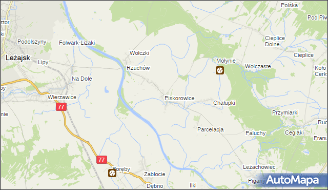 mapa Piskorowice, Piskorowice na mapie Targeo