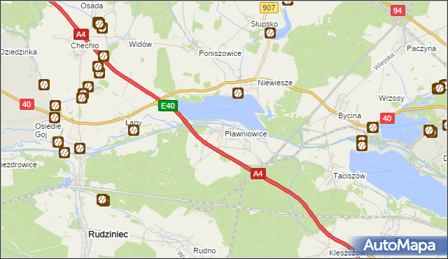 mapa Pławniowice, Pławniowice na mapie Targeo