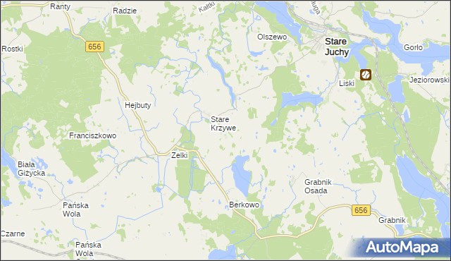 mapa Płowce gmina Stare Juchy, Płowce gmina Stare Juchy na mapie Targeo