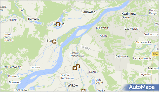 mapa Podgórz gmina Wilków, Podgórz gmina Wilków na mapie Targeo