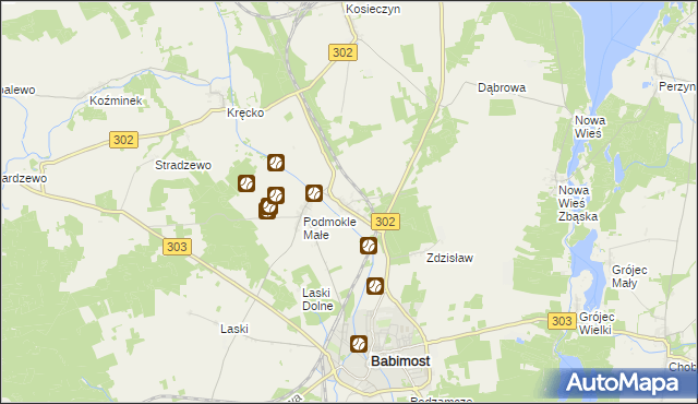 mapa Podmokle Wielkie, Podmokle Wielkie na mapie Targeo