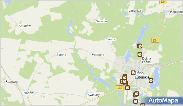 mapa Podośno, Podośno na mapie Targeo