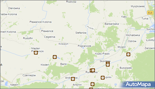 mapa Pogranicze, Pogranicze na mapie Targeo