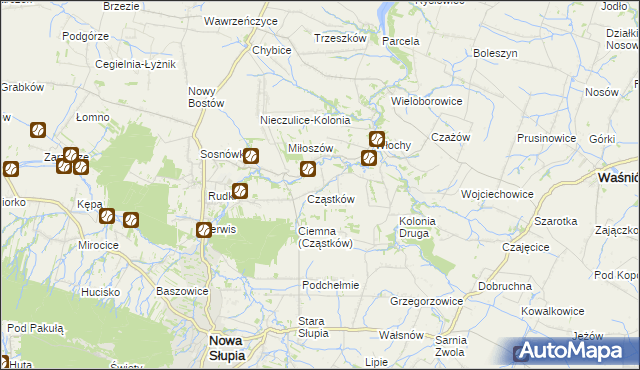 mapa Pokrzywianka gmina Nowa Słupia, Pokrzywianka gmina Nowa Słupia na mapie Targeo