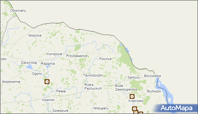 mapa Poluńce, Poluńce na mapie Targeo