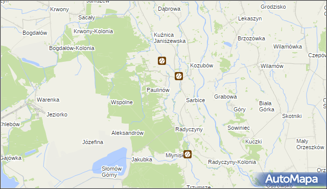mapa Posoka gmina Przykona, Posoka gmina Przykona na mapie Targeo