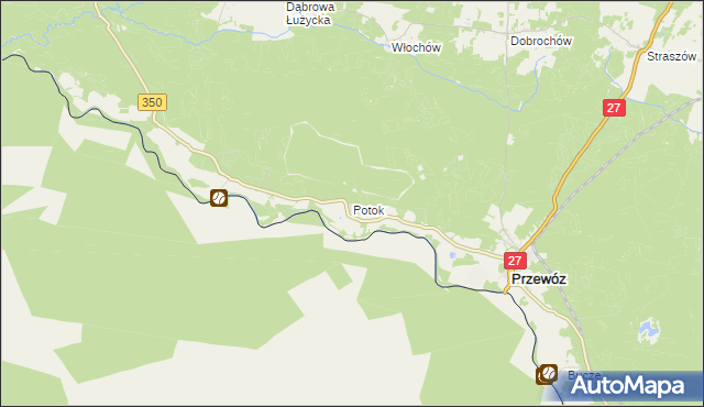 mapa Potok gmina Przewóz, Potok gmina Przewóz na mapie Targeo