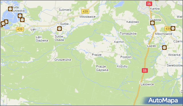 mapa Pracze, Pracze na mapie Targeo